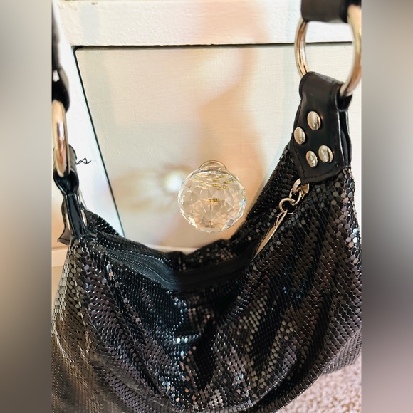 Vintage Black Mesh WHITING DAVIS Hand Bag Purse - Picture 16 of 17